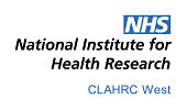 NHS NIHR Collaboration for Leadership in Applied Health Research and Care (CLAHRC) West logo.